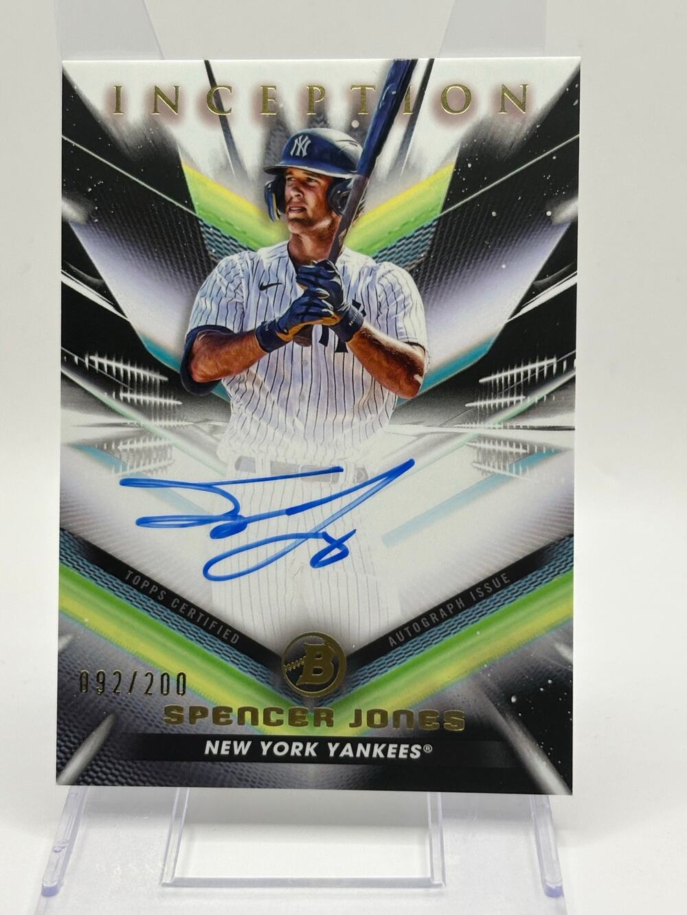 2023 Bowman Inception Spencer Jones On Card Auto /200 SP New York Yankees